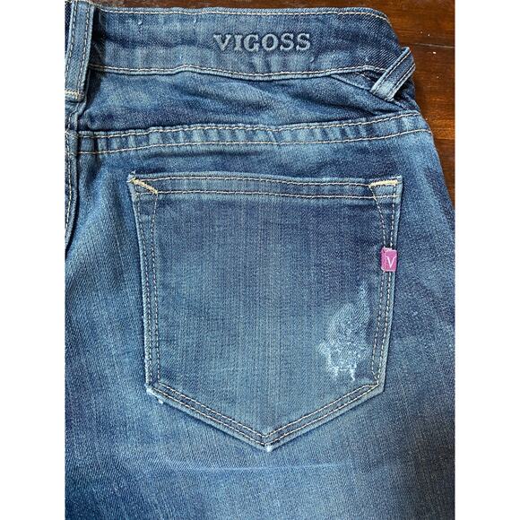 Vigoss The Jagger Distressed Skinny Jeans W/ Chevron Embroidered Detail Wmn's 28 - Picture 8 of 13
